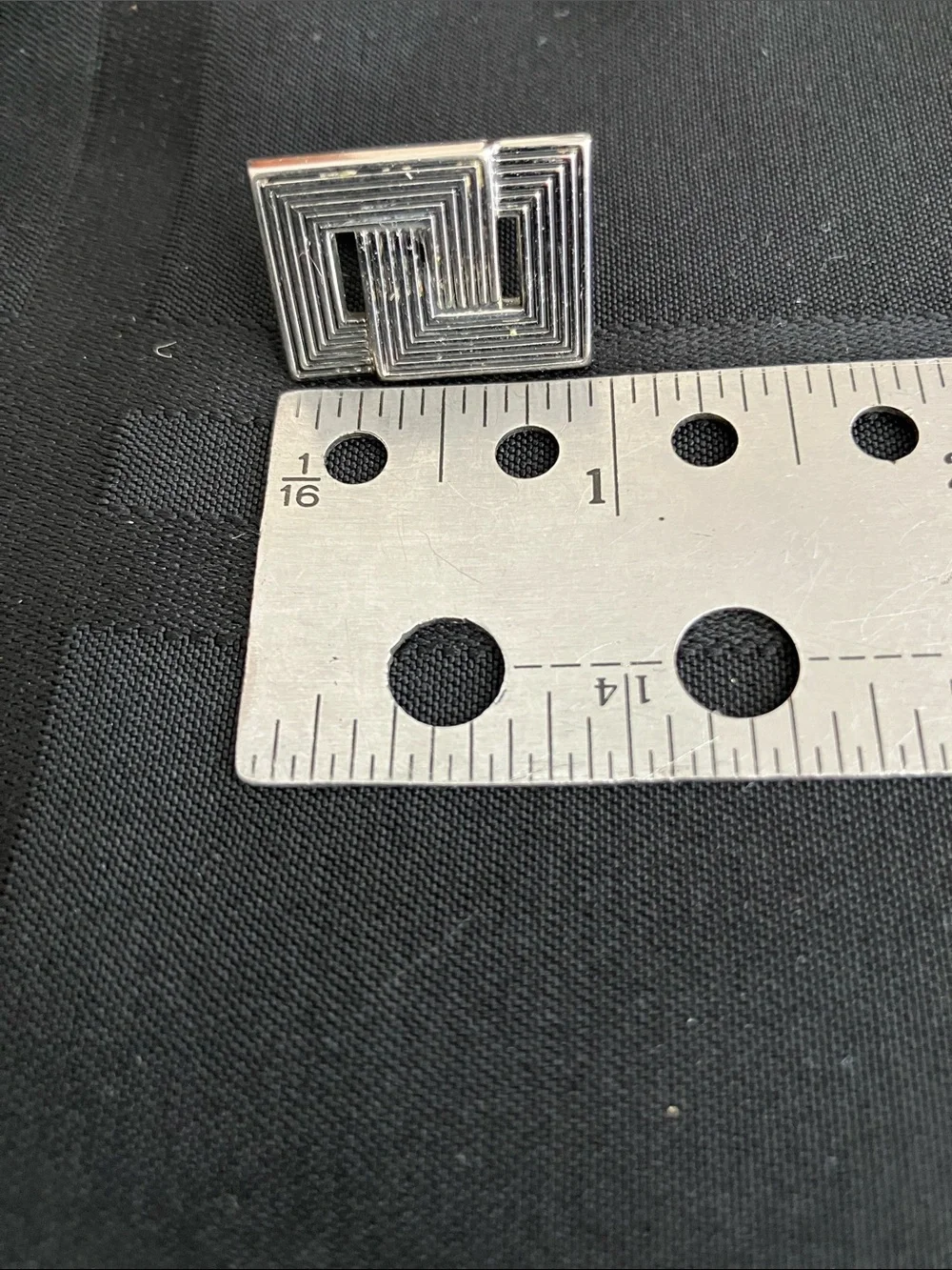 Swank Silver Geometric Rectangle Cufflink Set